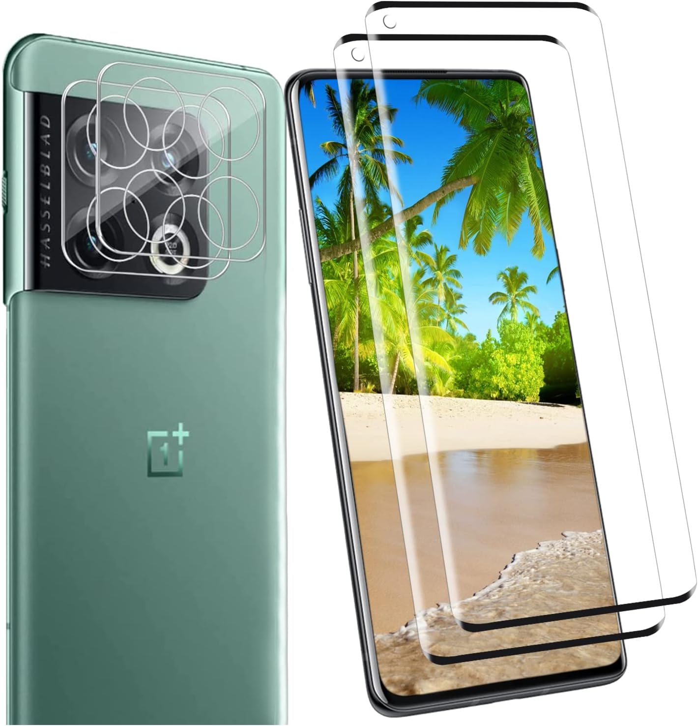 YRMJK 2+2 OnePlus 10 Pro Screen Protectors + Camera Lens Protectors, Premium Full HD Clarity Coverage 9H Tempered Glass,Anti Bubble,Anti-Scratch,3D Touch Accuracy 2+2 Films for OnePlus 10 Pro