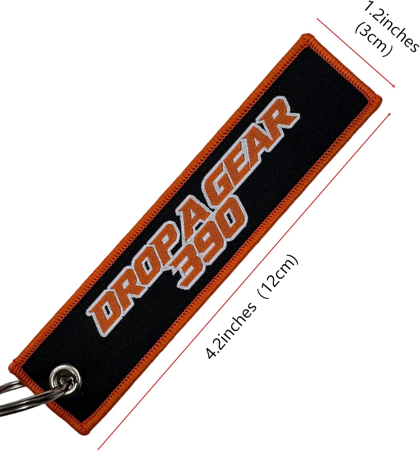 DROP A GEAR 390 Keychain for Motorcycle, ATV & Dirt Bike, Black, Metal, Rectangular, Funny Parody Design image 3