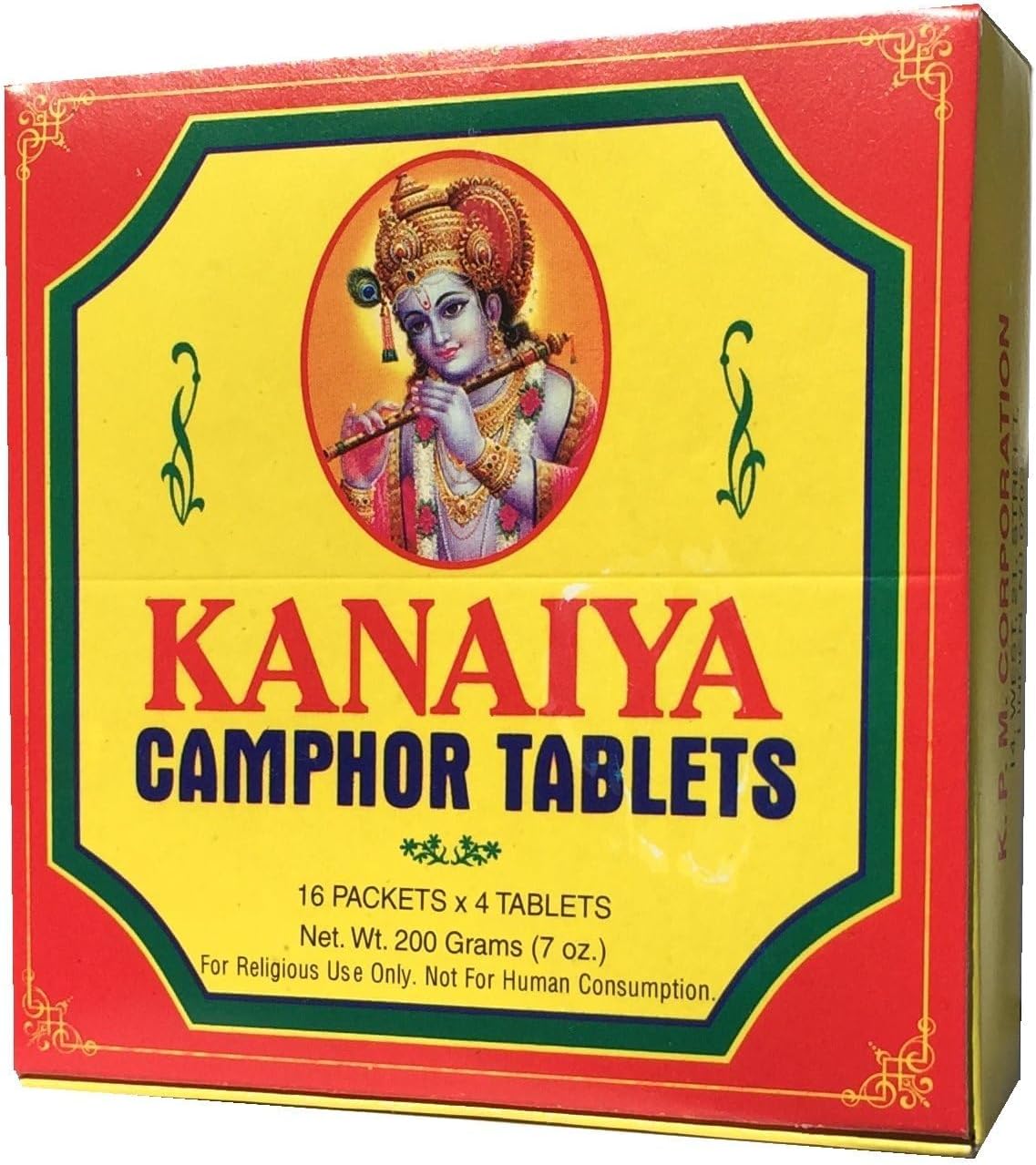 Camphor Tablets from India - 200 Grams - 64 Tablets (16 Blocks of 4) Brand