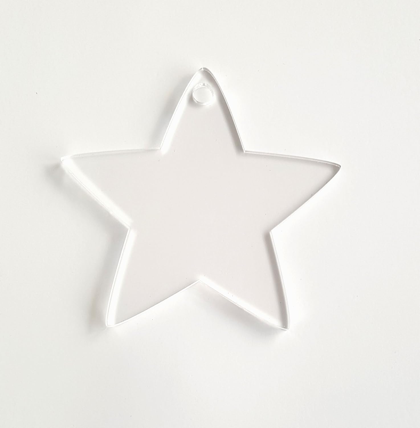 25 Acrylic Christmas Ornaments Blanks Stars 1/8" Thick Clear- Made in USA- (3")
