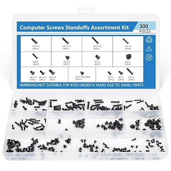 300PCS Computer Notebook Laptop Screws Assortment Kit, 12 Sizes M2.5 M2 M3 Laptop Screws for Lenovo Dell HP Asus Samsung Toshiba Acer SSD HDD SATA Hard Drive Mounting Repair