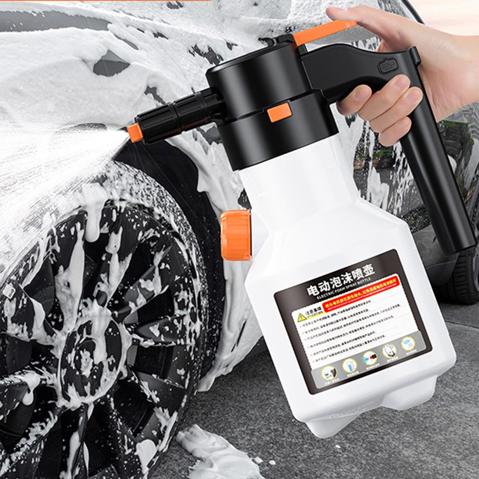 Electric Foam Sprayer, bezprzewodowy spray do mycia samochodu, spray do mycia pianki, spray do mycia samochodu, spray z pianką, spray do mycia w pianie, 1,5 lit. Sprayer z pianki, powerful Foam