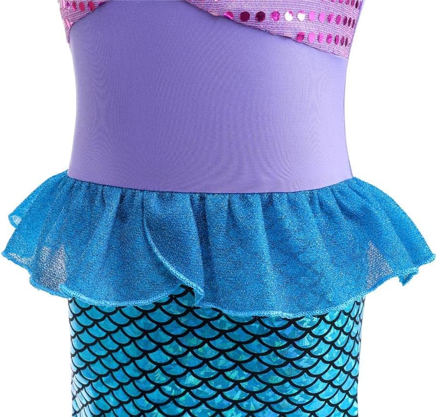 Dressy Daisy Shimmery Princess Mermaid Fancy Dress Birthday Party Costume for Toddler Little Girls Size 2T to 10