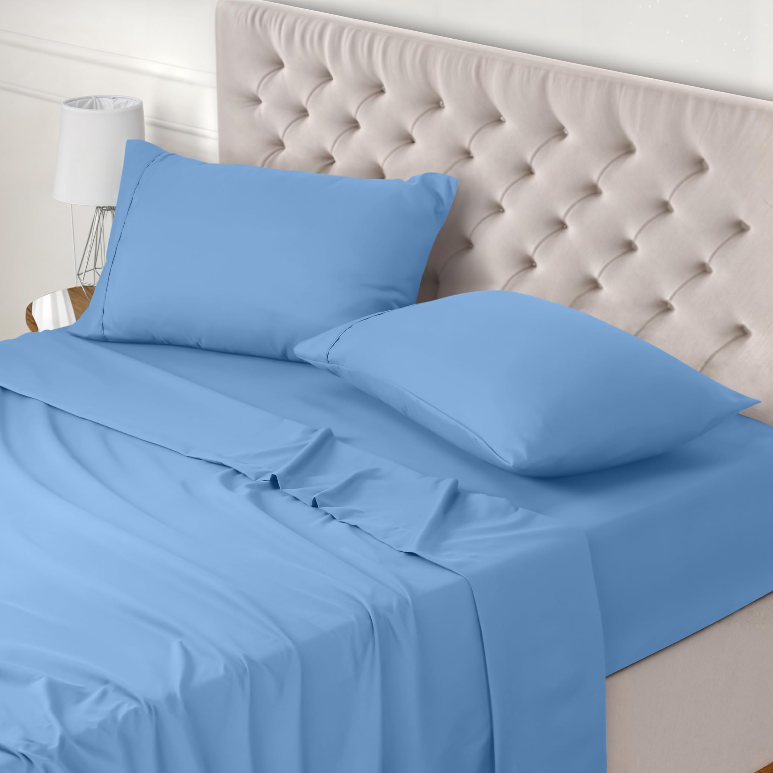 Utopia Bedding Juego de Sabanas 4 Piezas 150x200 - Poliéster Microfibra Cepillada - Oeko-Tex Certificado - Sábana Bajera, Sábana Plana y 2 Fundas de Almohada 50x75 (Cama 150, Blanco) — view 8