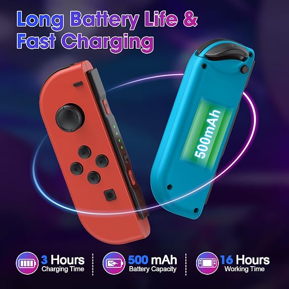 XYCZXIKEC Replacement for Nintendo Switch Controller, Switch Wireless Controllers Compatible with Switch/Lite/OLED, Support Motion Control/Dual Vibration/Wake-up (RB)