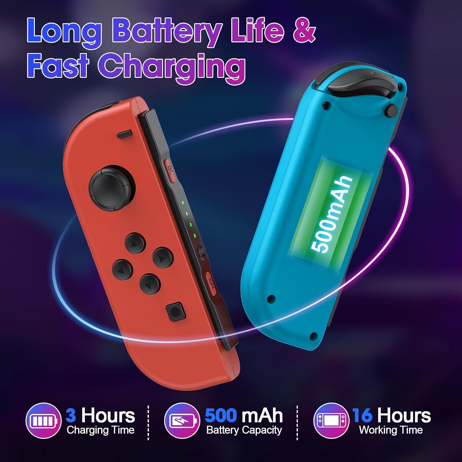 xyczxikec replacement for nintendo switch controller, switch wireless controllers compatible with switch/lite/oled, support motion control/dual vibration/wake-up