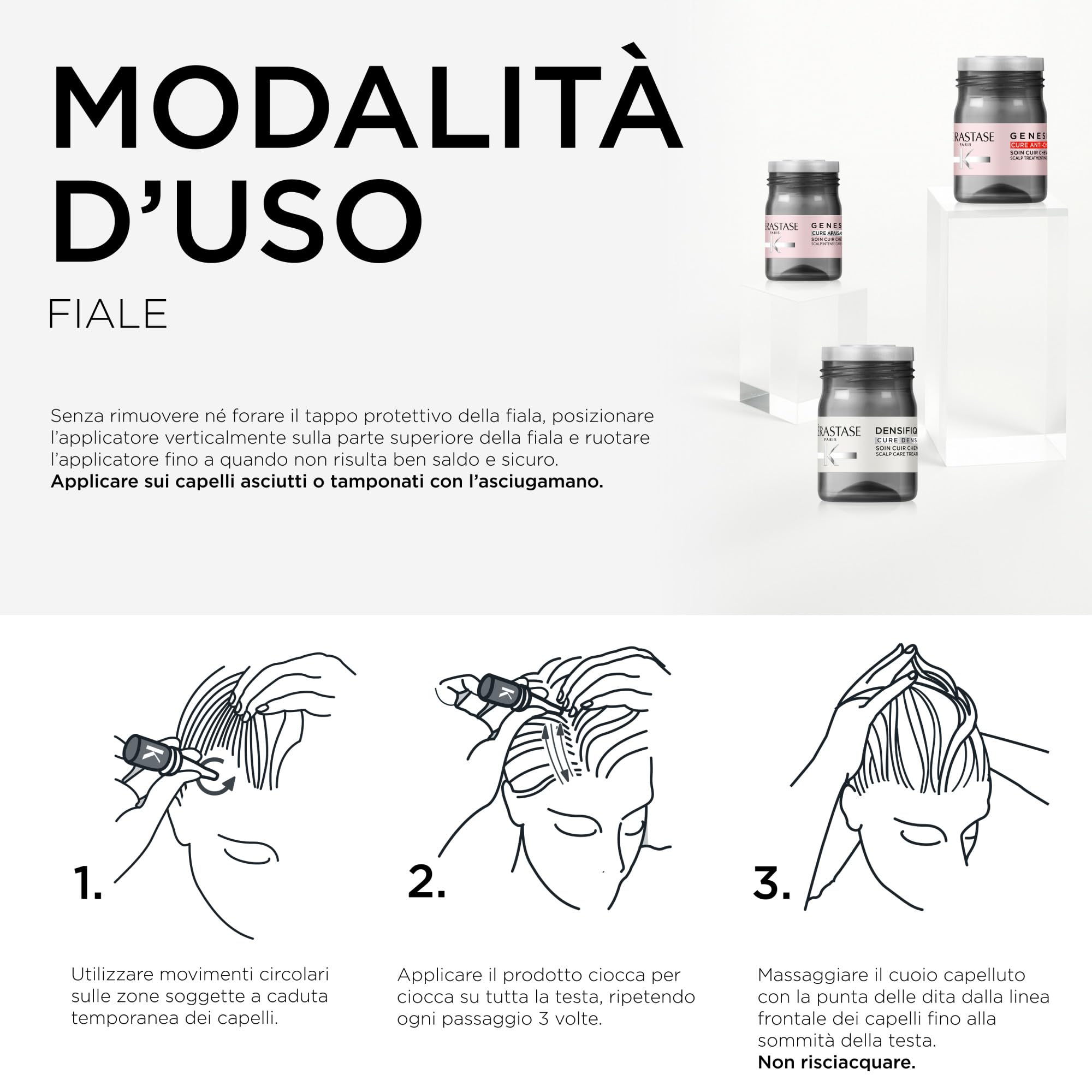 Kérastase, Genesis, Trattamento Intensivo Anticaduta Temporanea, Fiale Senza Risciacquo, Per Capelli Fini e Indeboliti, Cure Anti-Chute, 10x6ml