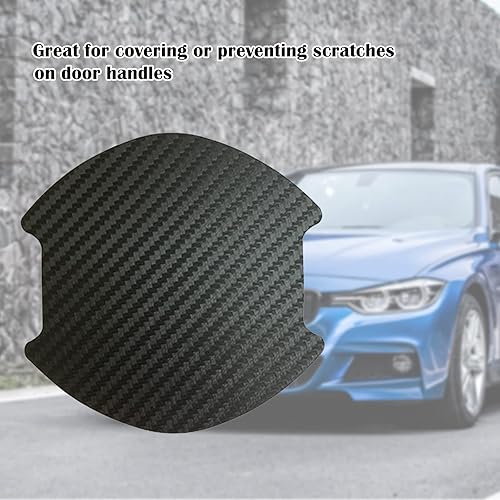 Miniatura 8 de kingsea 4 protectores de arañazos para manija de puerta de automóvil, textura magnética extraíble de fibra de carbono 3D, textura de fibra de
