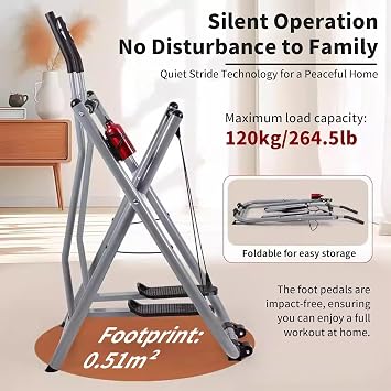 2-in-1 Folding Air Walker Cross Trainer, Low-Impact Full Body Exercise Machine for Home Gym & Office Cardio Workouts