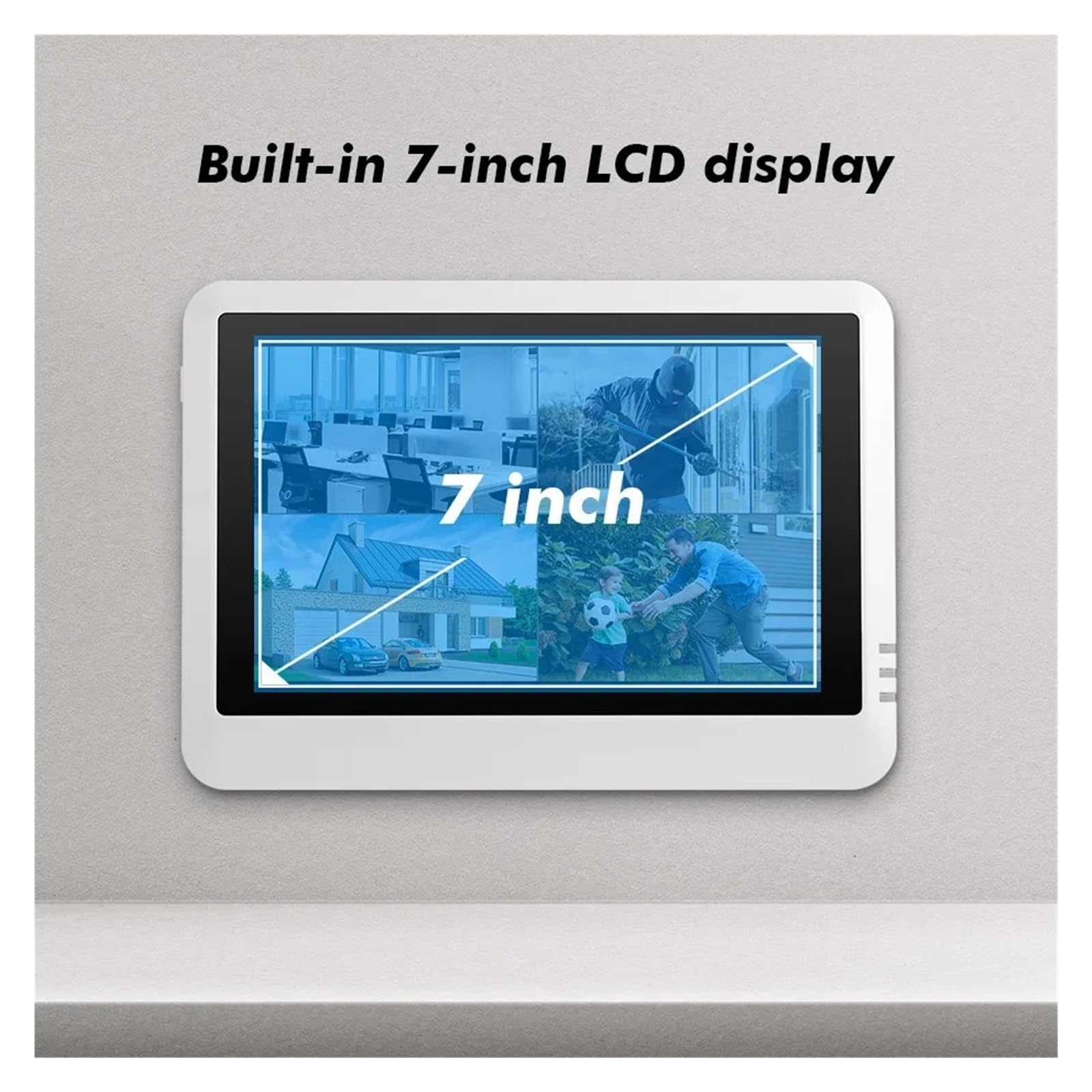 7-calowy Ekran LCD, Bezprzewodowy System Kamer Bezpieczeństwa, 8-kanałowy Rejestrator NVR, Podwójny Obiektyw, Zestaw Do Monitoringu Domu, Wideo Wykrywanie Ruchu(None,3pc)