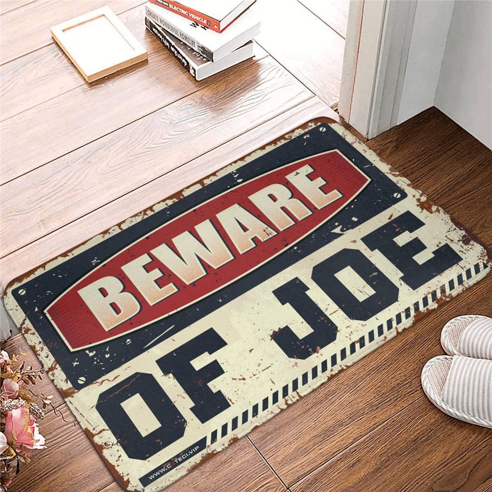 Tapis de vacances d'intérieur Beware of Joe au design unique