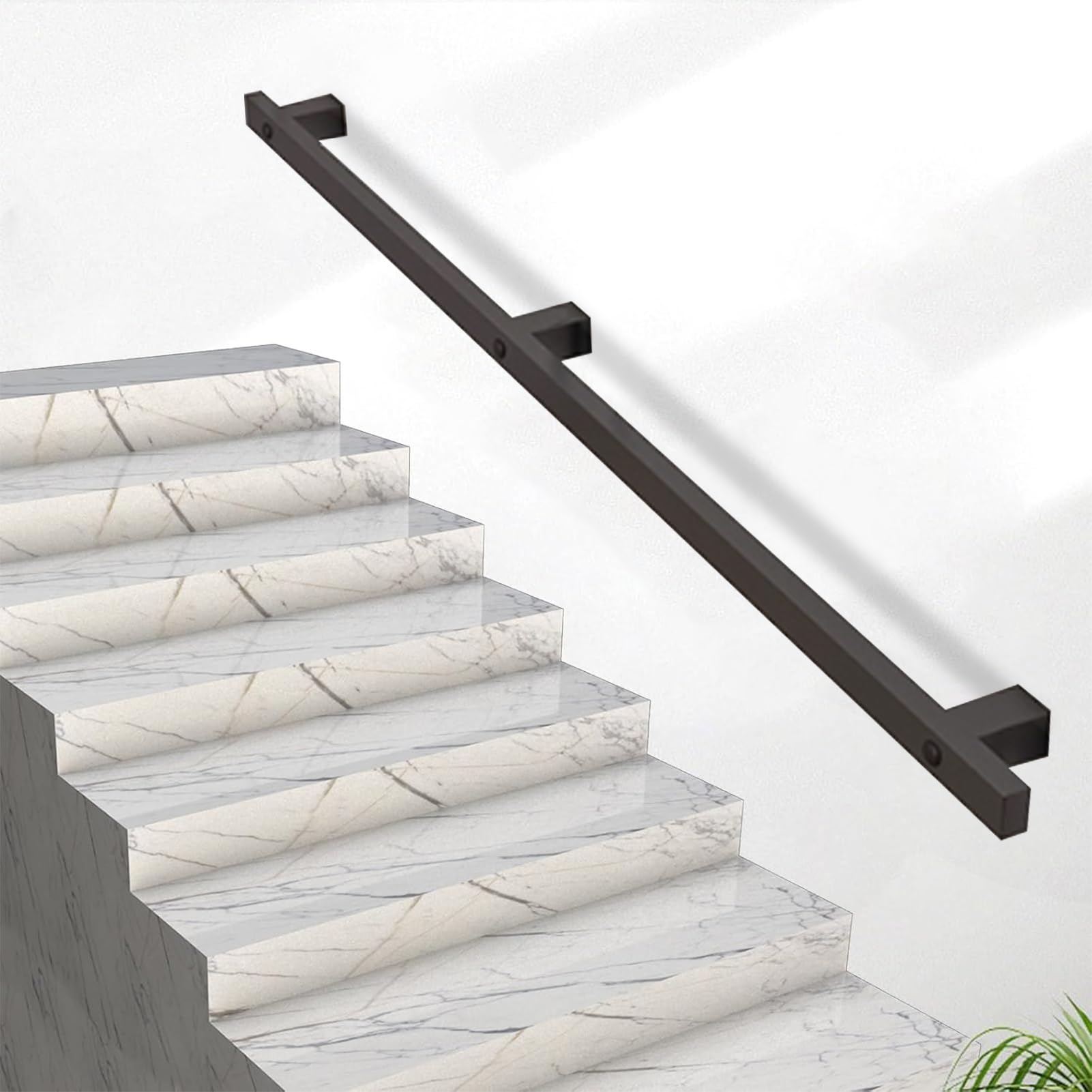 Rampe d'escalier pour marches extérieures limitant les risques