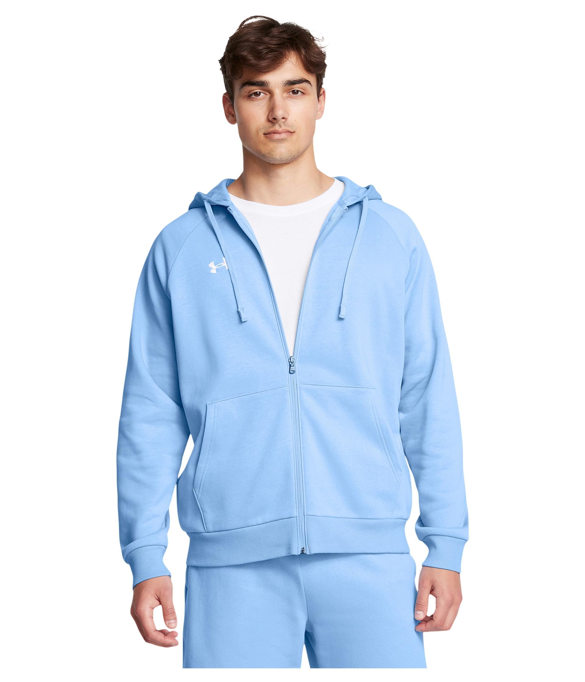 Under Armour Men's (465) Horizon Blue / / White Underarmour'srivalfleecefullziphoodiehoodedsweatshirt, ,Xl