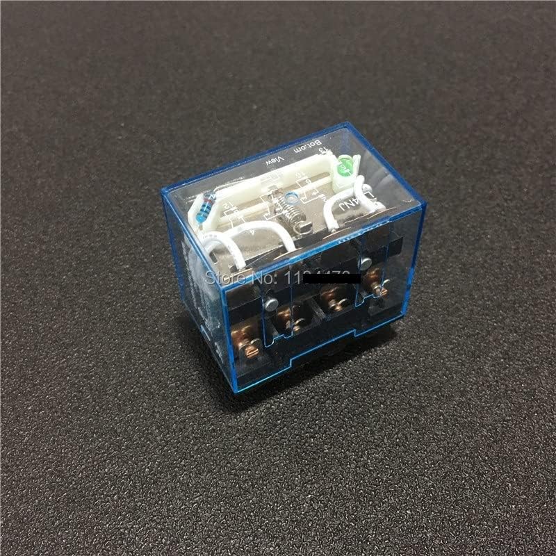 Relay 10pcs Power LY4NJ DC 12V 24V 110V 220V AC 4PDT General Purpose Miniature Relays 14 Pins 4NO 4NC LED Indicator 10A HH64P(OneColor)
