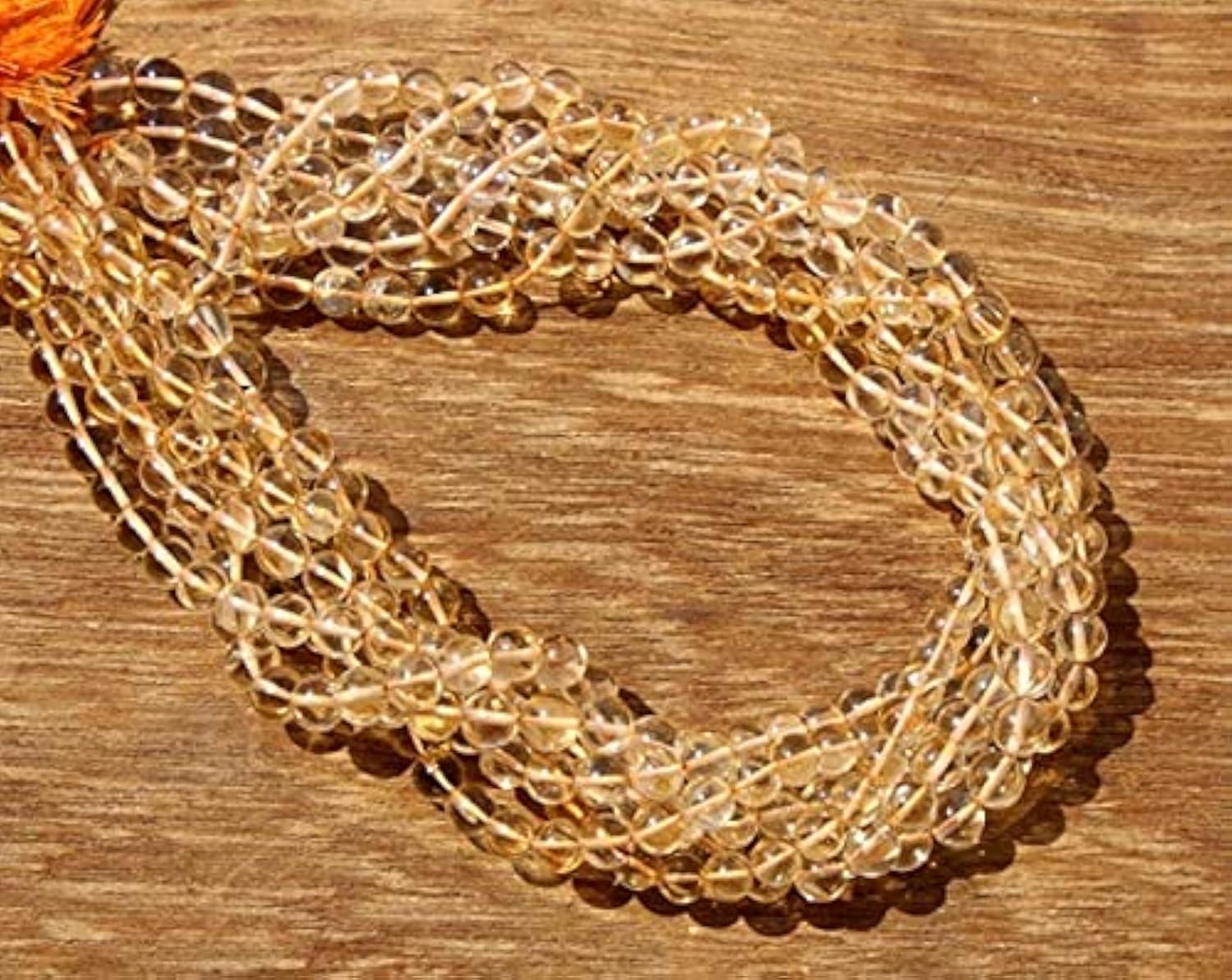 Citrine naturelle perles rondelles lisses 6x6 mm pour éliminer les défauts de filetage