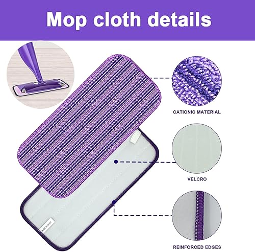 Miniatura 4 de Swiffer Wet Jet - Recambios de solución para limpieza de suelos, paños de microfibra húmedos y secos, lavables, reutilizables, almohadillas para