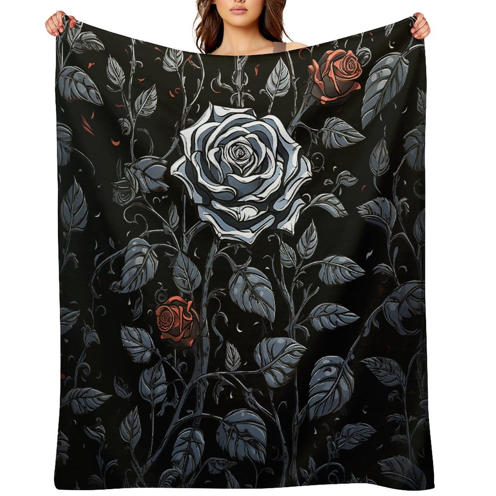 Rose Gothic Throw Blanket for Couch and Bed Super Soft Warm Lightweight Throw Blankets Cozy Fuzzy Flannel Blanket Personalized Decorative Blankets for Sofa Decor 40"x50"