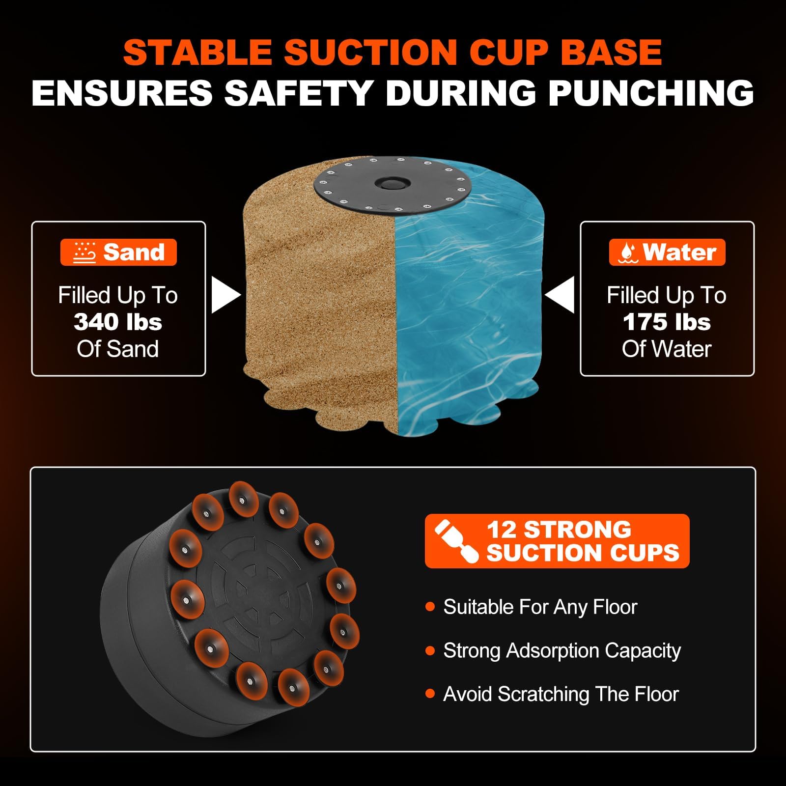 Sac de Frappe Adulte 5 en 1 Sac de Frappe Support sur Pied 2 Balles de Vitesse Cible et Barre Rotative à 360° Hauteur Réglable 160-230 cm Sac de Frappe sur Pied Réglable Entréeînement Kickboxing Boxe