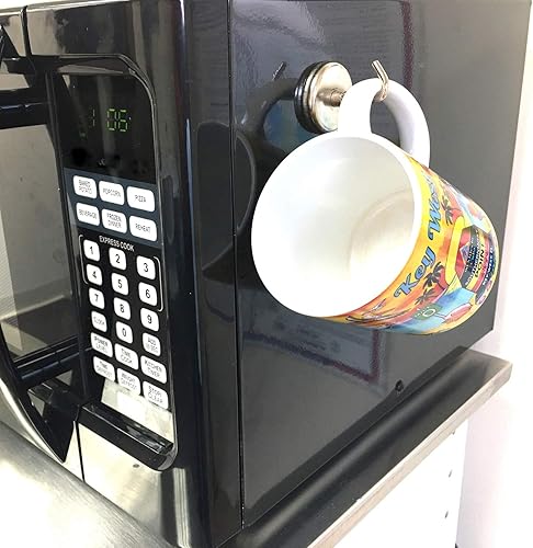 Miniatura 3 de Alazco - Juego de ganchos magnéticos extrafuertes 2 unidades capacidad de 8 lb color cromado para herramientas llaves toallas utensilios