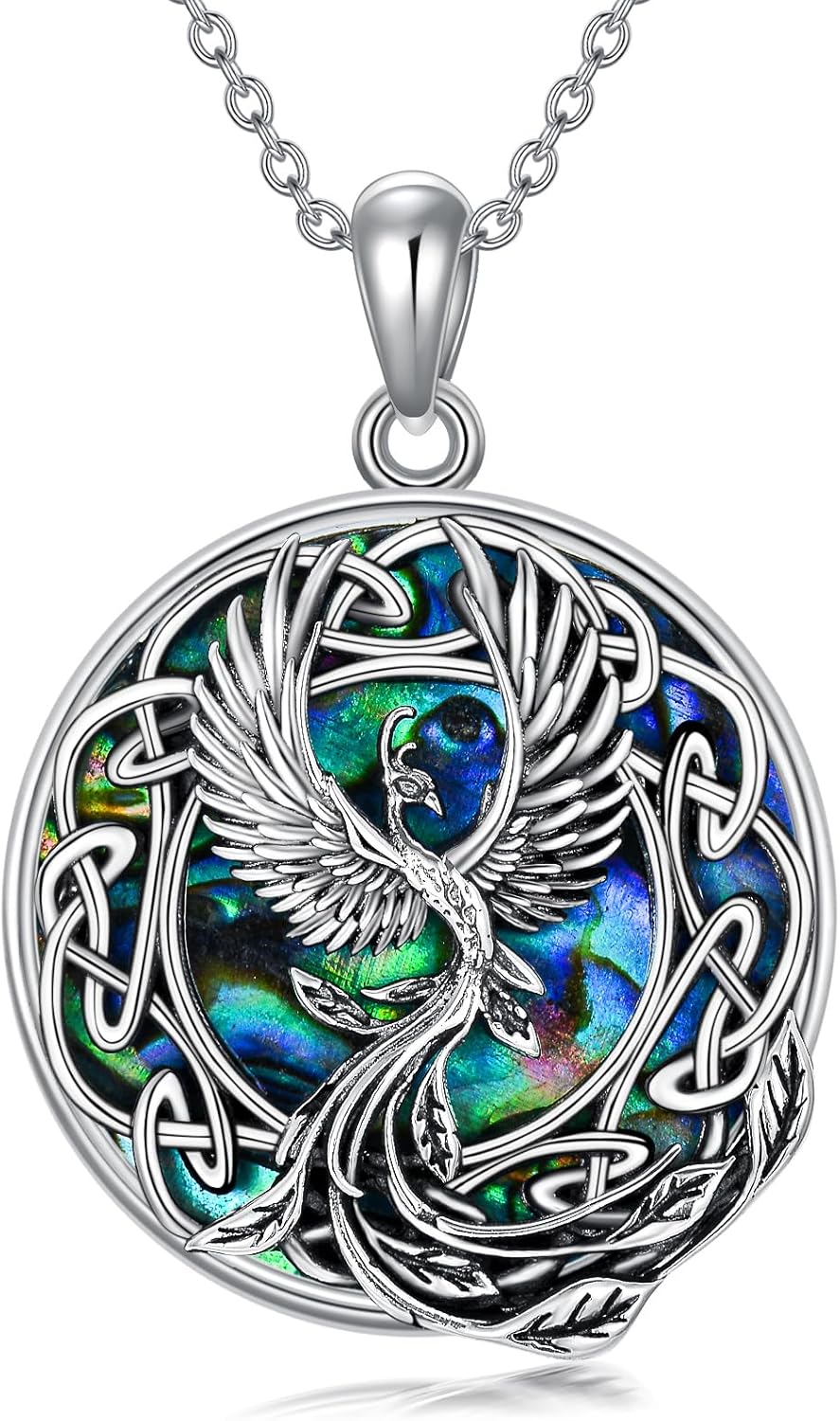 Phoenix Necklace Phoenix Jewelry for Women S925 Sterling Silver Celtic Phoenix Rising Phoenix necklace for Women