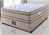 Cama Box Casal Colchão Ortofirm + Box 138x188x71 Double Face Espuma D33 Dourado