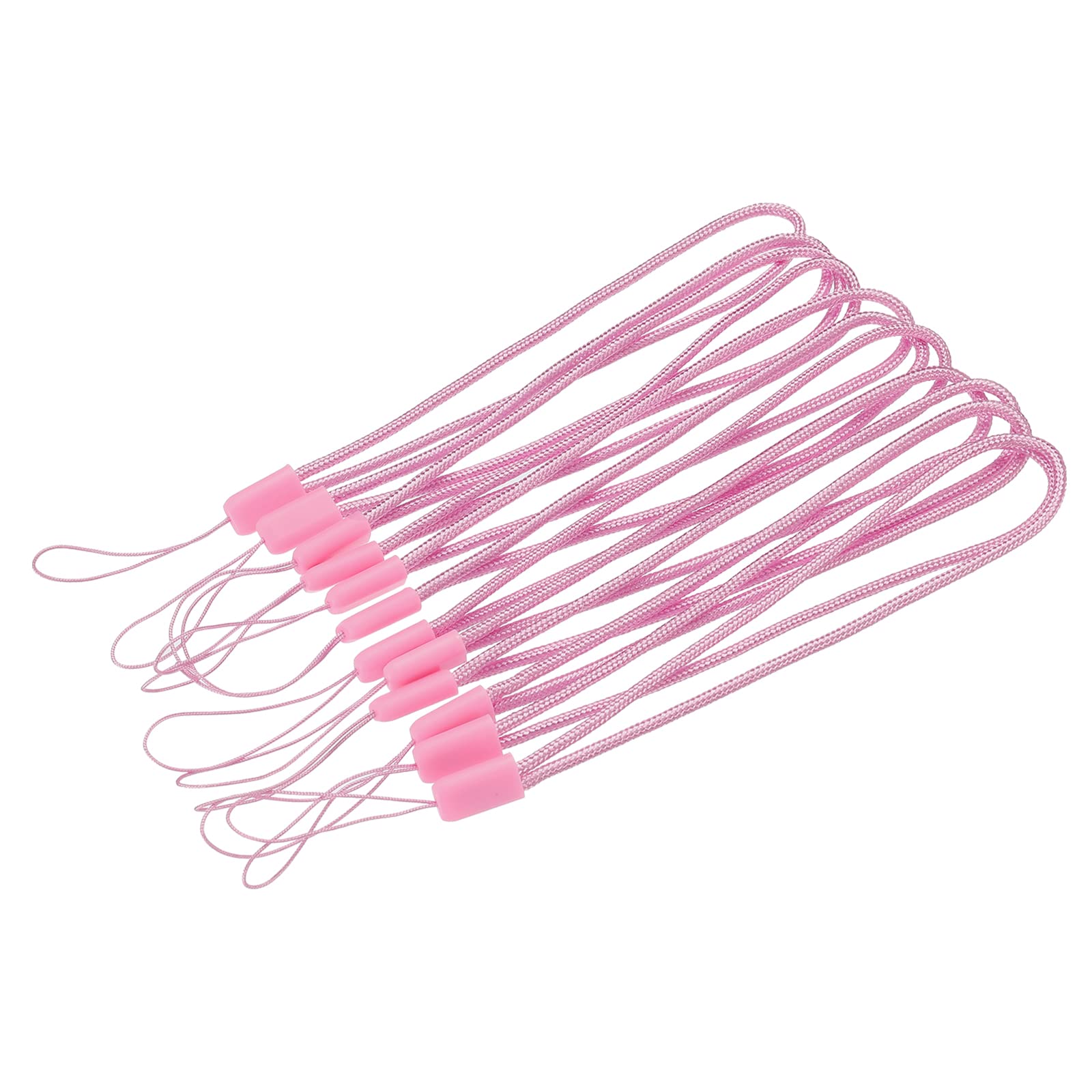 MECCANIXITY Universal Nylon Cord Lanyards, 18cm Soft Woven Hand Wrist Strap String for Bottle, Flashlight, Cellphone, Pink Pack of 20