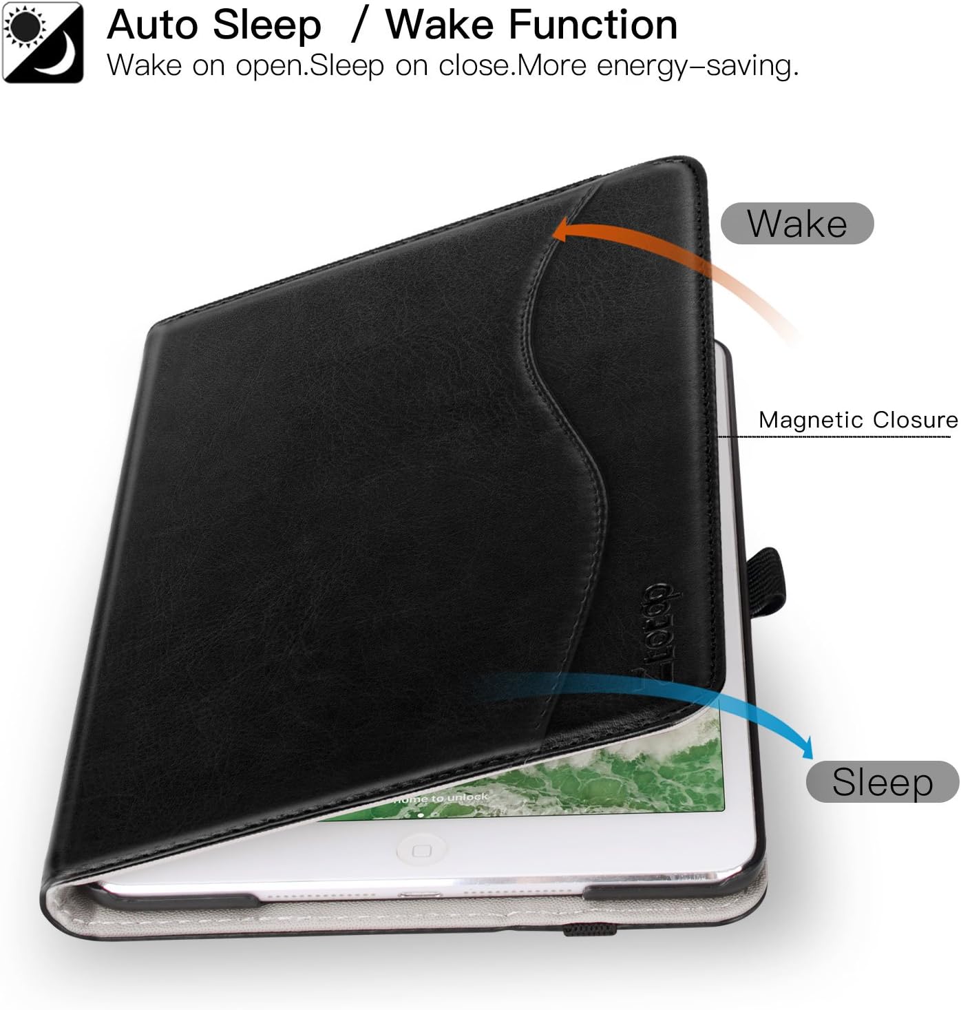 Exсluѕіvе Dіѕсоunt 🔥 Ztotop iPad Mini 1/2/3 Case, Leather Folio Stand Protective Case Smart Cover with Multi-Angle Viewing, Pocket, Functional Elastic Strap for iPad Mini 3/ Mini 2/ Mini 1 - Black