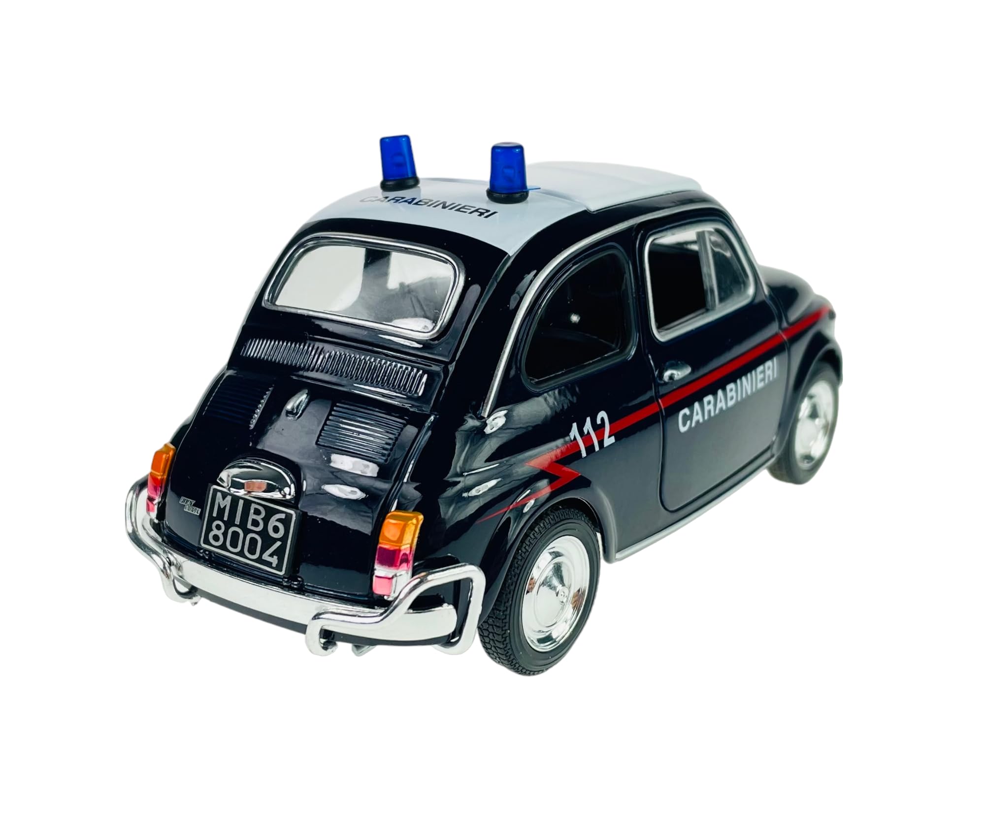 Welly Modello Auto Compatibile con FIAT Nuova 500 Carabinieri Polizia 1957-1975 ca 1/24 1:24 Metallo Modello Auto Il Cast Nuovo in Scatola