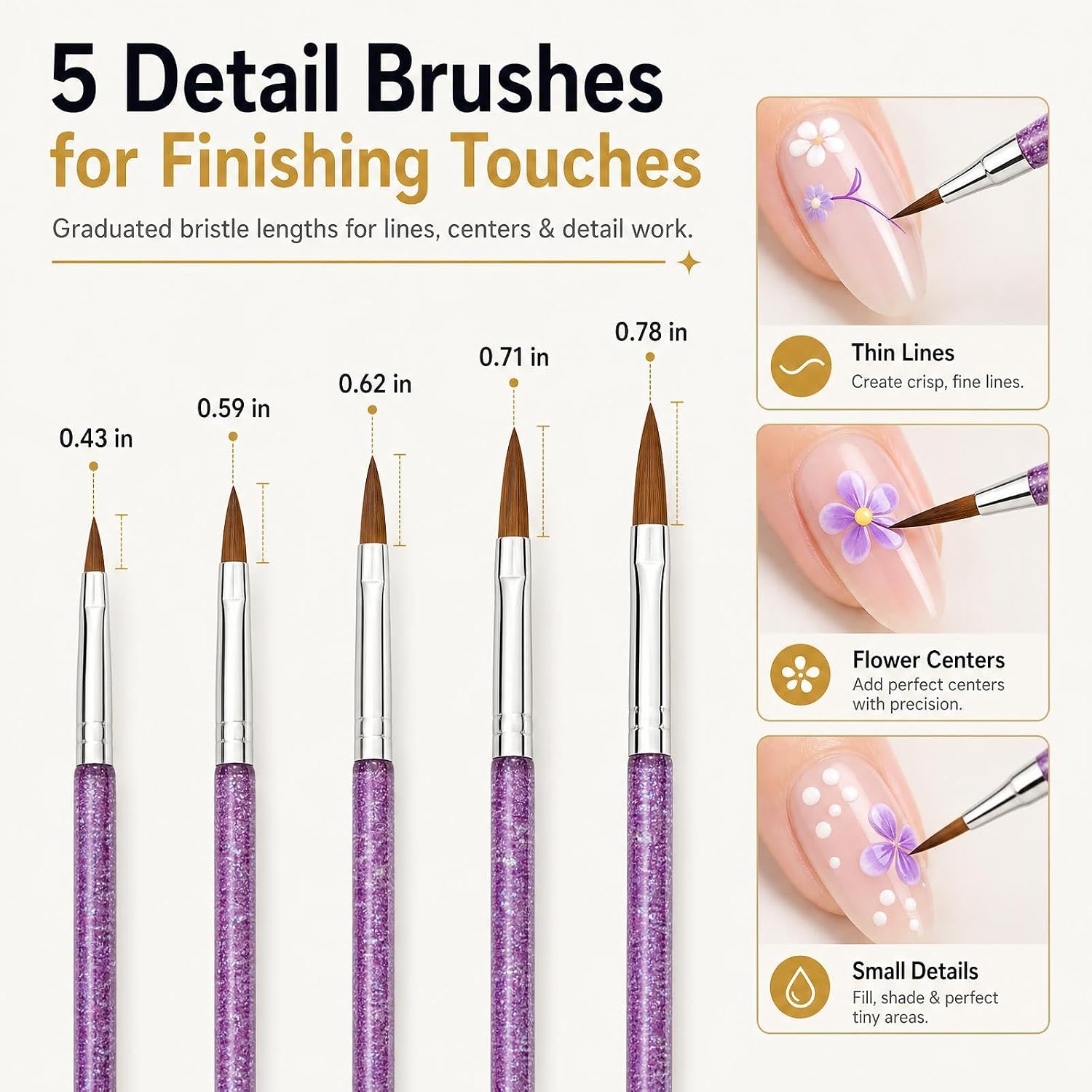 5 Petal Flower Nail Dotting Pen, 10 Pcs Dotting Tools for Nail Art image 3