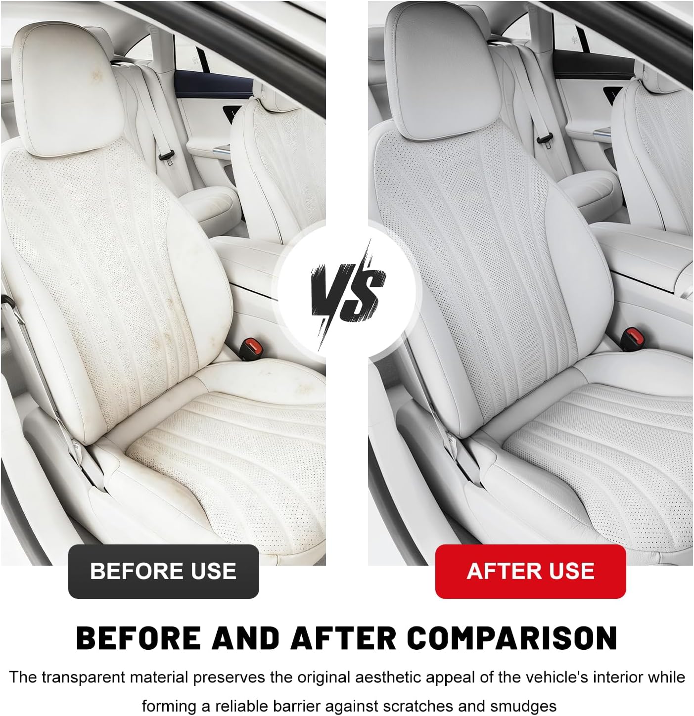 250PCS Disposable Car Protective Covers Set, Clear Plastic Seat Protectors w/Steering Wheel, Gear Shift & Handbrake Covers, Transparent Seat Cover for Car Truck Bus Airplane