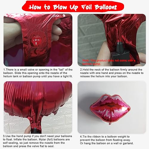 Miniatura 7 de Kit de arco de guirnalda de globos rosa y rojo, globos de labios de corazón para San Valentín, Día de la Madre, despedida de soltera, despedida de