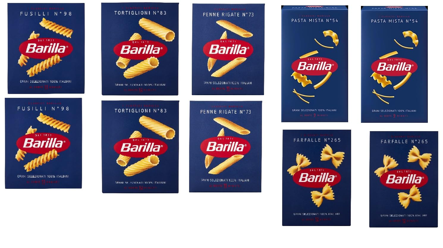 10x Pasta Barilla Farfalle Integrali Vollkorn Italienisch Nudeln 500g Pack