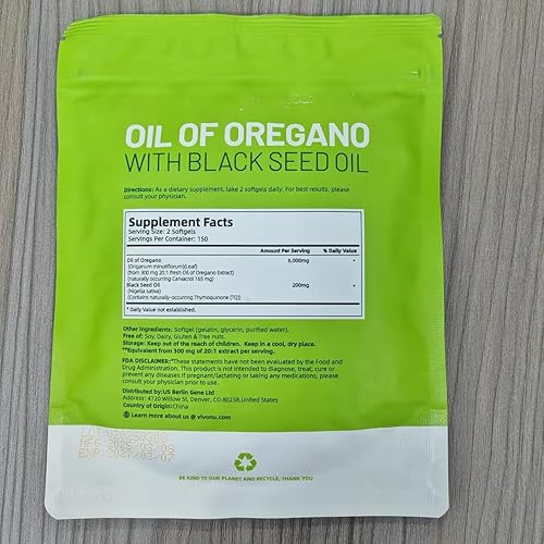 Miniatura 8 de Aceite de Orégano 300 Cápsulas con Aceite de Semilla Negra  Antioxidantes Naturales para Fitness  Apoyo Nutricional (VOB_M6)