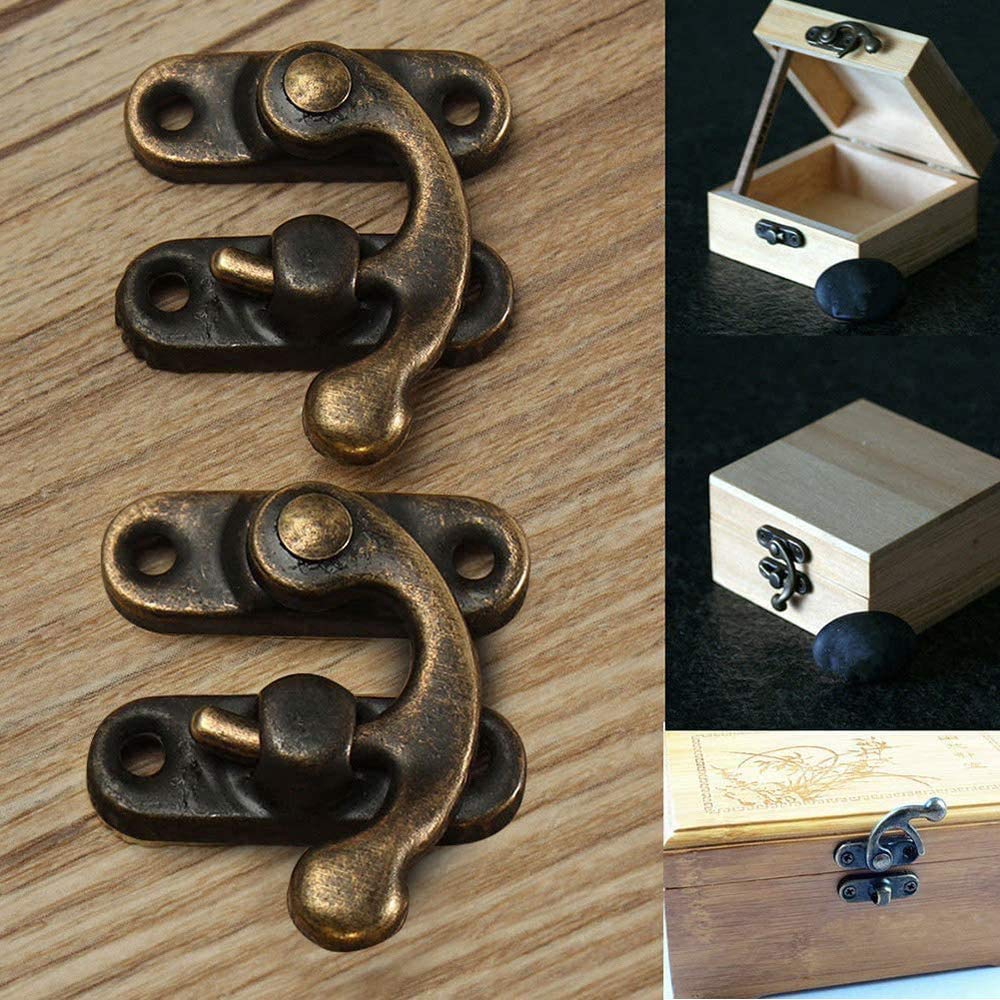 Antico Hasp di Bronzo, 20 Pezzi, per Scatola di Gioielli in Legno Decorativa