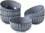 65oz Ceramic Mixing Bowls Set of 2, Deep Large Ribbed Serving Bowls for Salad, Pasta, Ramen, Soup, Durable Kitchen Bowl Set, Microwave Oven Dishwasher Safe Porcelain,Blue