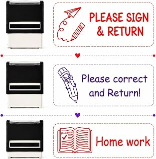 3PCS Personalized Teacher Stamps for Classroom Grading Kit Self Inking