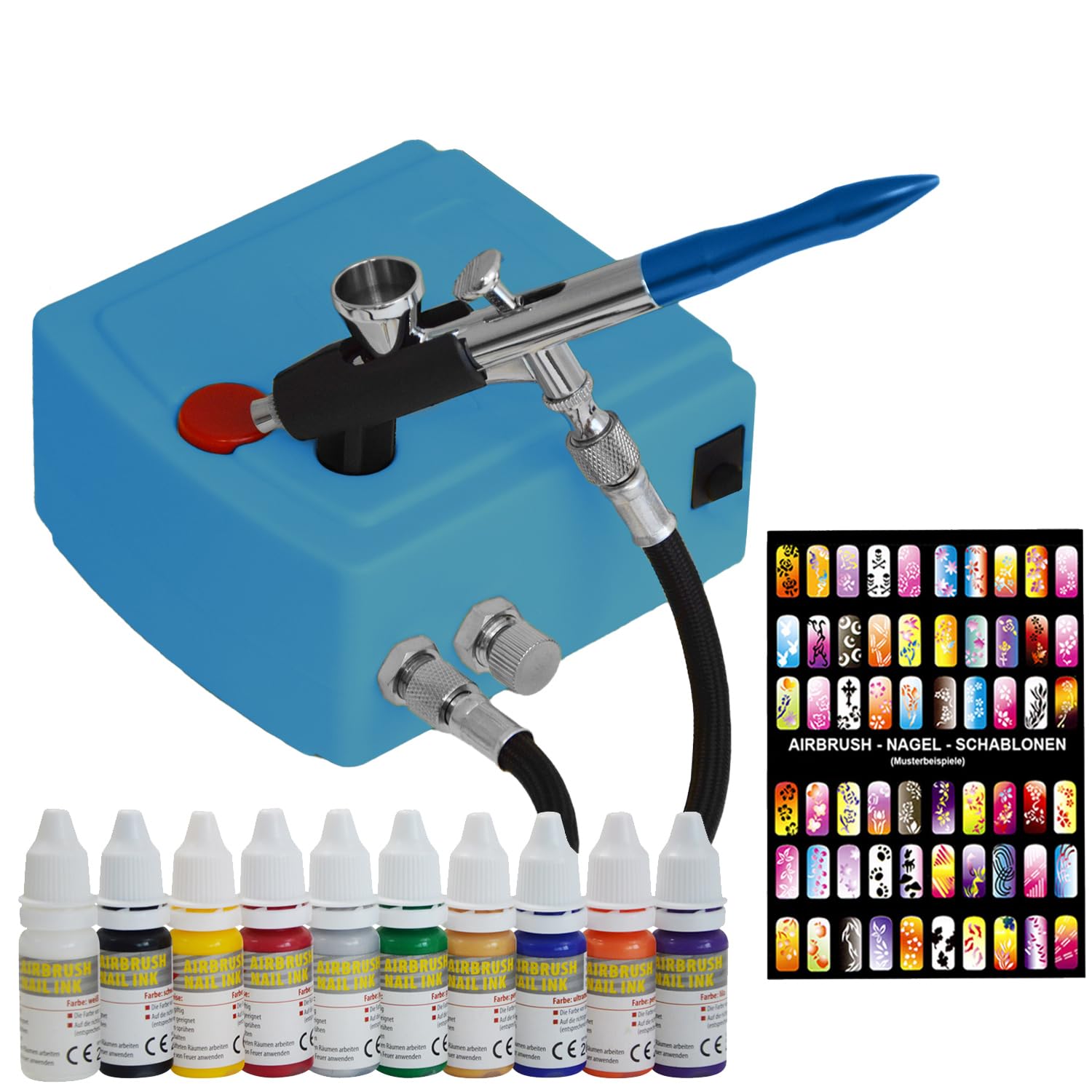 Airbrush Set Mit Mini-Kompressor – Für Modellbau, Kuchen, Nägel & Tattoos, Inkl. Reinigungsset & Zubehör