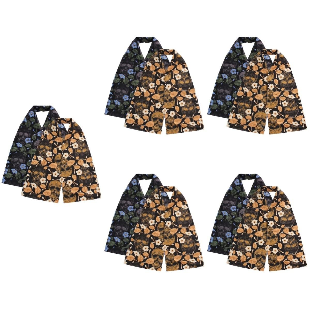 Abaodam 10 Stück Waschbarer Essschal für Erwachsene mit Modischem Druck Polyester Material Vollflächiger Schutz und Praktischem Druckknopf Design für Essensschutz im Alltag
