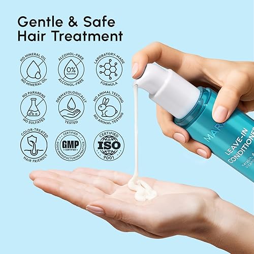 Miniatura 9 de MAREE Acondicionador sin enjuague para cabello seco dañado, acondicionador sin enjuague para cabello rizado, teñido