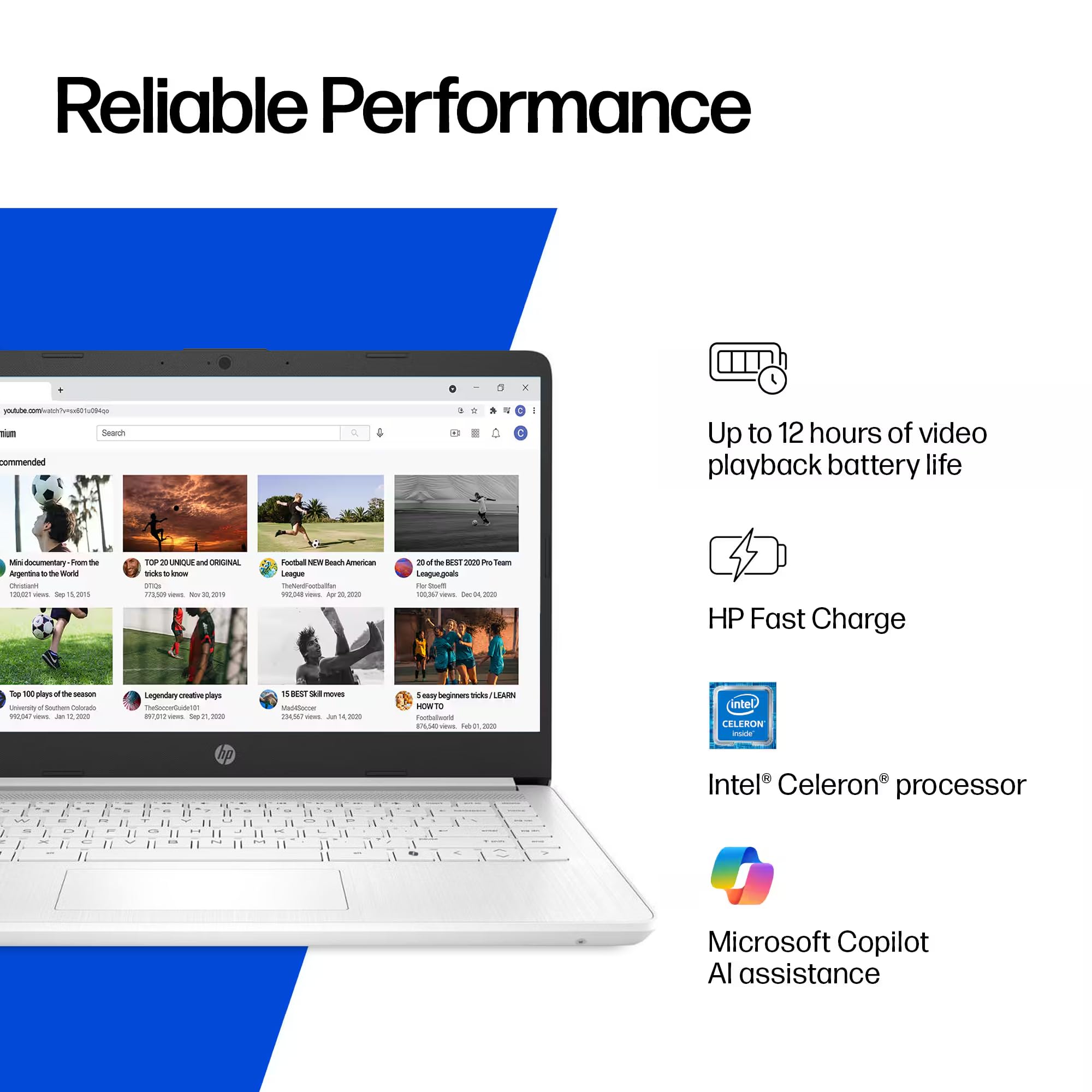 HP 14" Laptop Thin and Light for 2026 Student Business with Office Suite, Copilot AI, Intel CPU Up to 2.8GHz, 16GB RAM, 628GB Storage (128GB SSD+500GB Ext), WiFi 6, Win 11 Pro, MarxsolAccessory, White — view 5