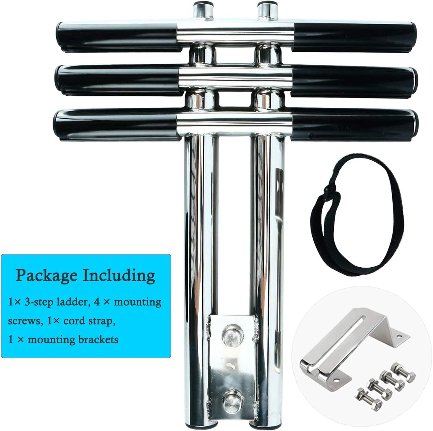 Ladders,Dual Vertical Telescoping Boat Diver Ladder, Portable Folding 3-Step Boarding Ladders, Docks & Kayat, Load 150Kg