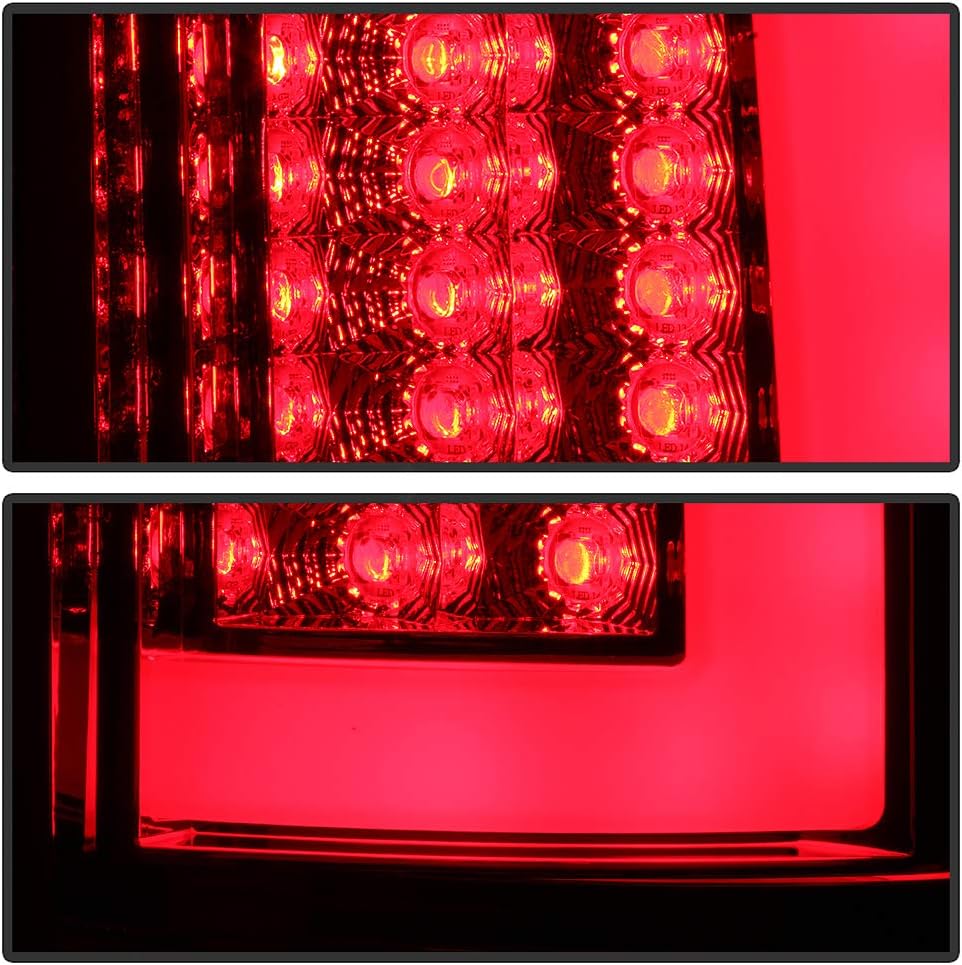 ACANII - For 2002-2006 Dodge Ram 1500 03-06 Ram 2500 3500 Red Clear LED Tube Tail Lights Brake Lamps V3 Pair Left+Right