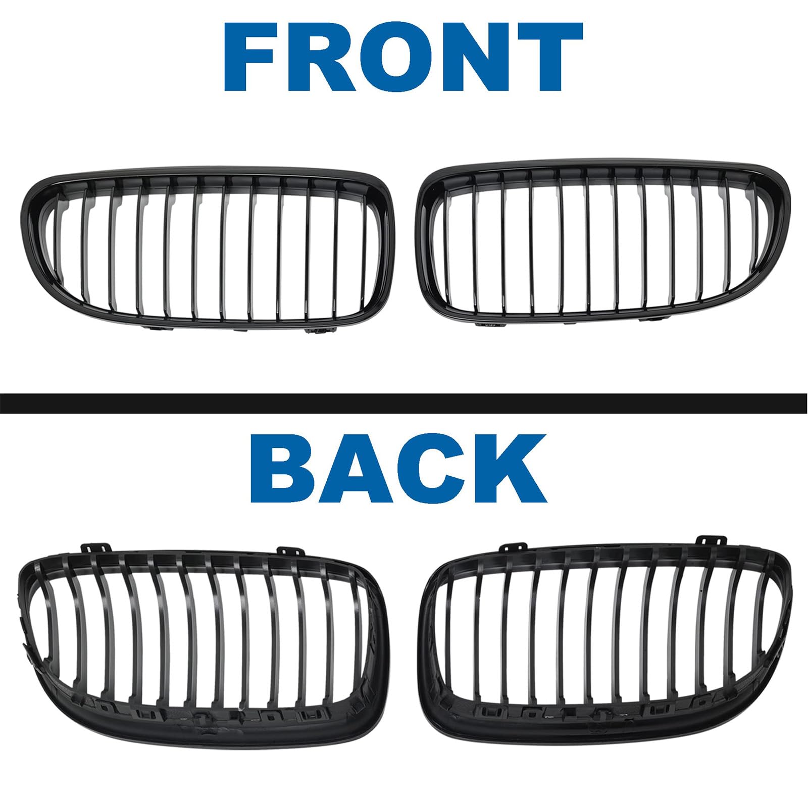 E90 E91 Rejilla De Radiador para BMW Serie 3 E90 E91 Rejilla simple Serie 3 E90 E91 riñones Negro Brillante Touring 2009 2010 2011