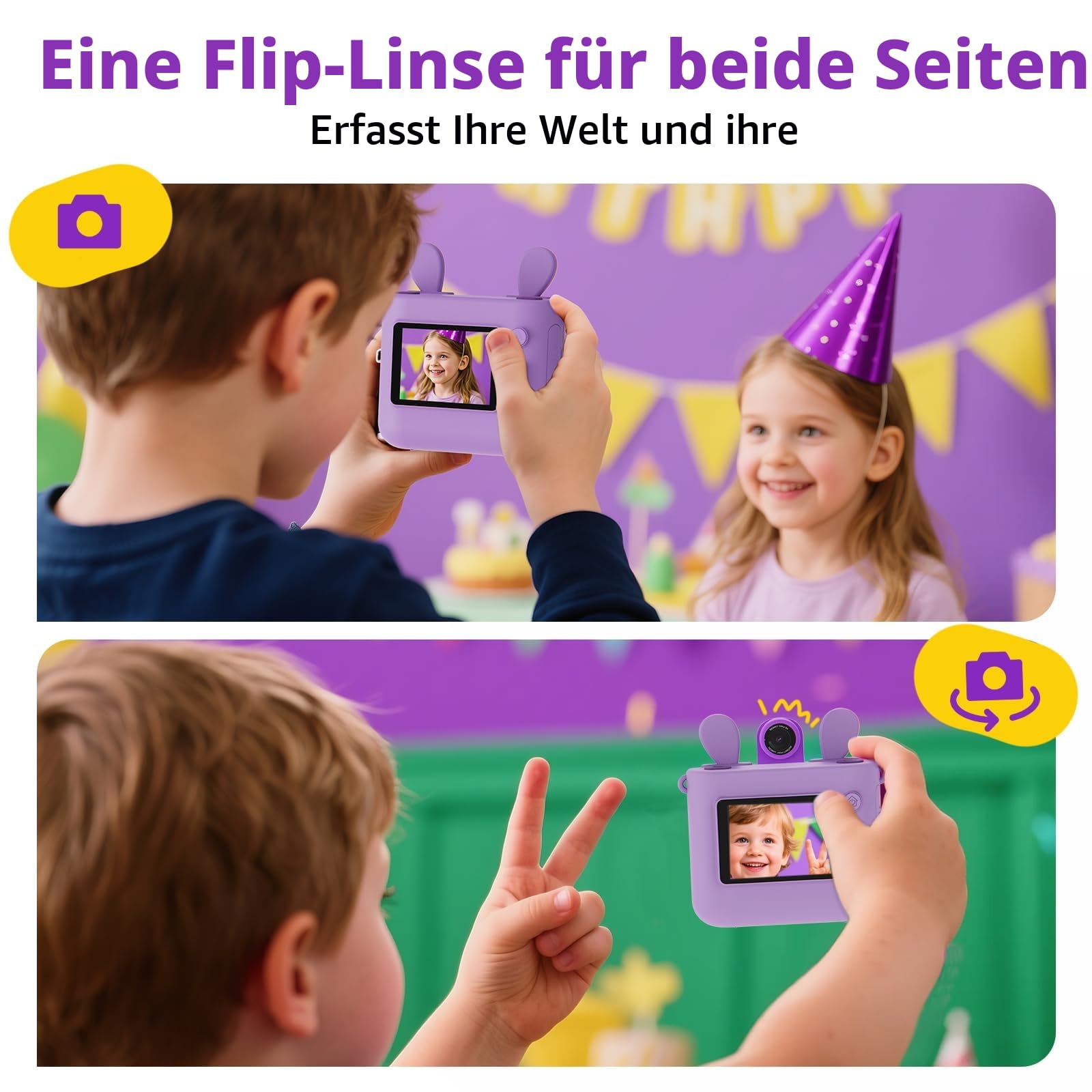 ORGSTA Kinderkamera Sofortbildkamera Digitalkamera für Kinder 3-12 Jahre Jungen Mädchen