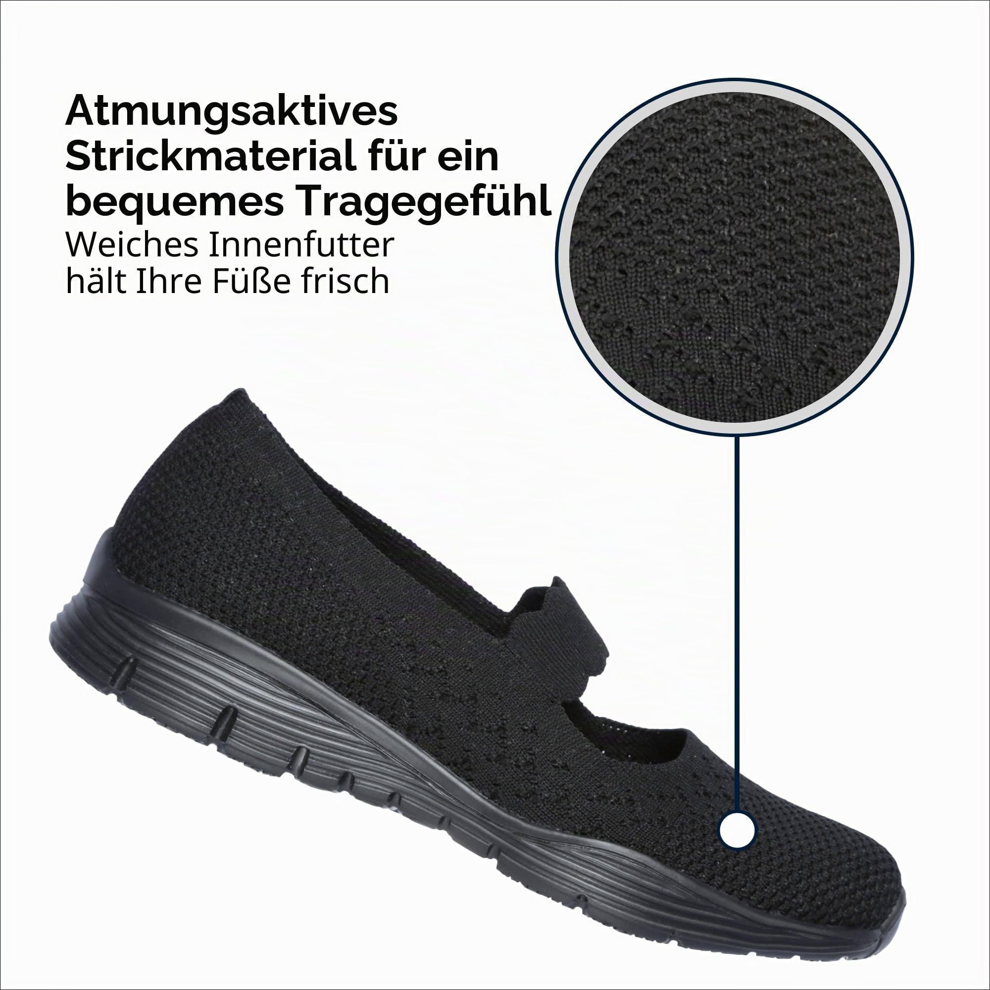 Skechers Seager - Power Hitter - Mary Jane-Damenschuhe, technisches Strickmaterial