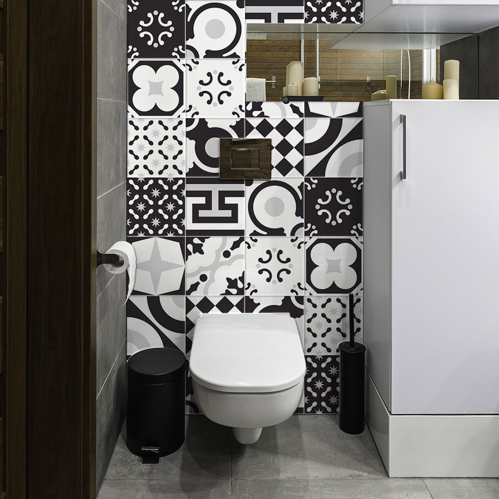 RE-COVERTILES - Pegatinas para Azulejos de Baño y Cocina 10 Piezas 20x20 cm - PS00146 Decoración de pared en PVC Azulejos Mosaico Impermeables estilo Cementina Azulejos — view 62
