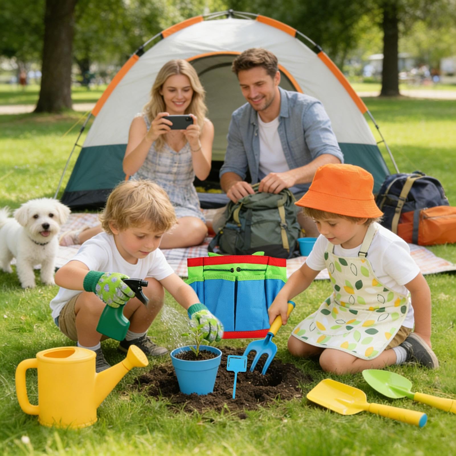 Set da giardinaggio per bambini e rastrello | Kit da giardinaggio per bambini, 11 pezzi, per giardino, cortile, spiaggia
