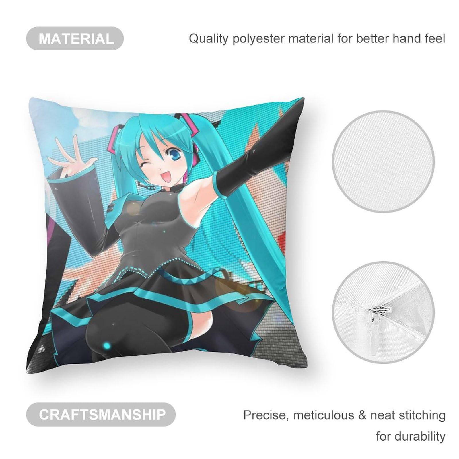 Amazon.co.jp: 初音ミク クッションカバー 座布団カバー ソファー