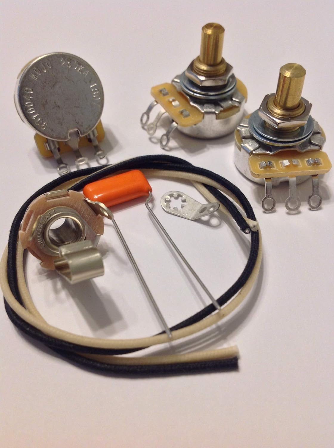 Custom Spec Wiring Kit For J Bass CTS Pots .022uf 225P Orange Drop Cloth Wire