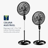 MONDIAL Ventilador Coluna 40cm Super Turbo Tech, Preto/Prata, 140W, 110V - VTX-40C-8P-CR — imagem 5
